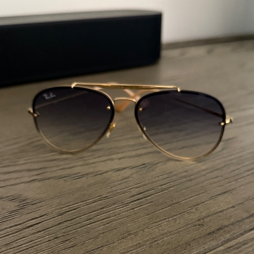 Ray-Ban Gold Frame Sunglasses with Dark Lenses